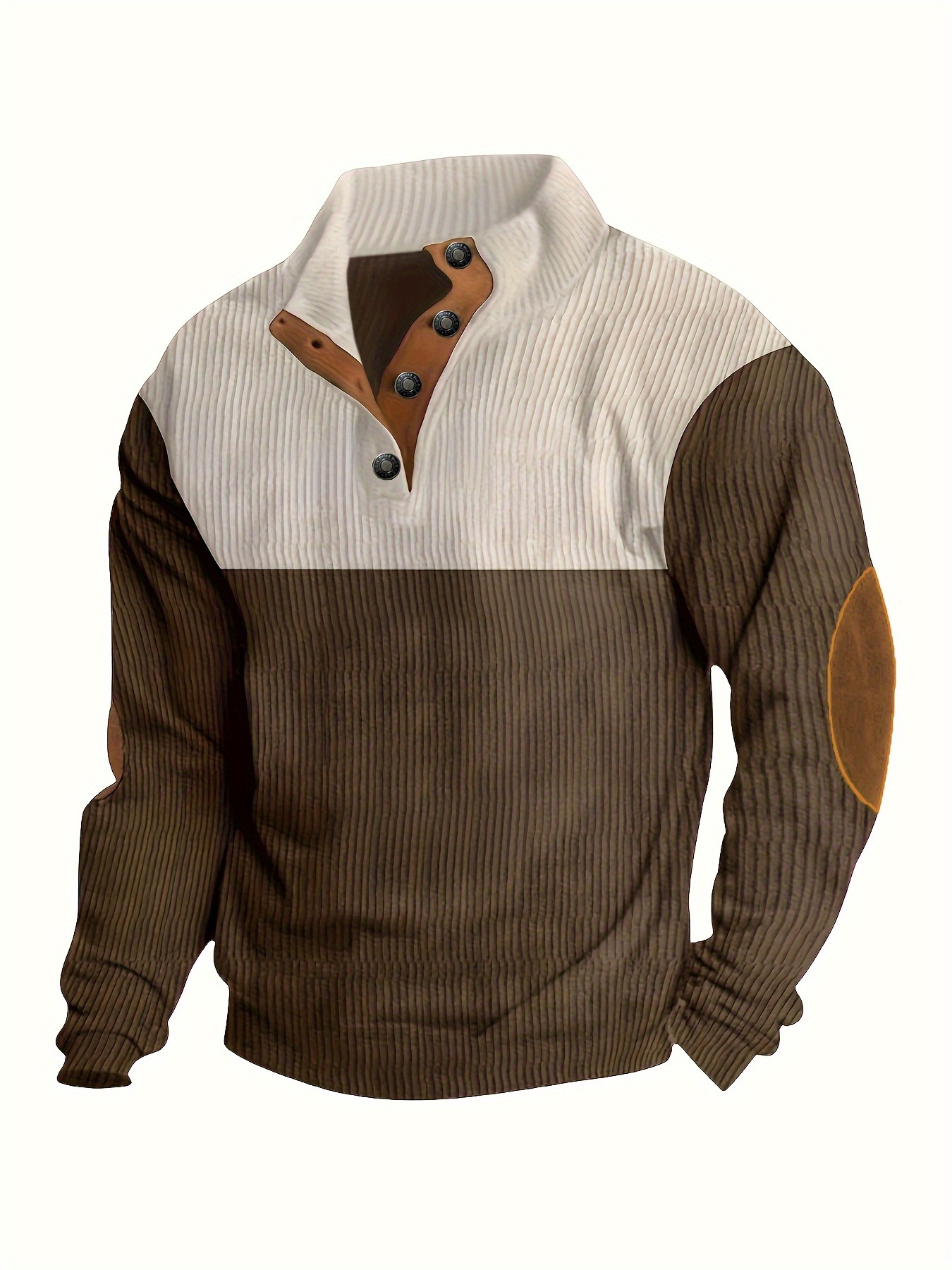 retro color block knitted ribbed sweater mens casual warm stretch stand collar pullover sweater for men old money style details 14