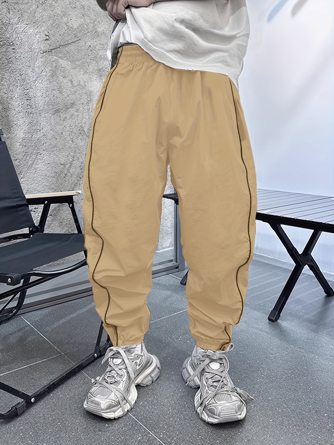 mens casual loose fit joggers chic sports pants for outdoor activities details 5