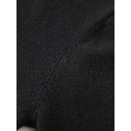 Men'S Fall/Winter Casual Knit Pullover Sweater, Solid Color, Long Sleeve, Slight Stretch, Regular Fit with High Neck Collar