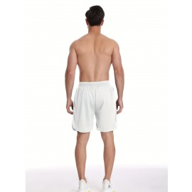Men'S Drawstring Waist Compression Shorts, Skinny Fit, Quick-Dry, Breathable Sports Shorts, Double Layer Elastic Knitted Fabric, Cool Comfort, with Pockets for Daily Wear