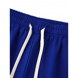 Men's Casual Cross Print Shorts with Pockets - Breathable Polyester, Machine Washable