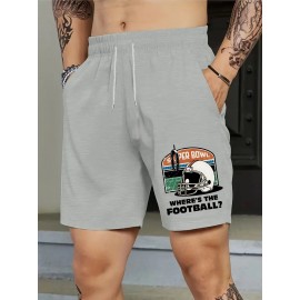 Men's Casual Drawstring Shorts - Comfy Polyester, Printed Design for Summer Sports & Beach Wear